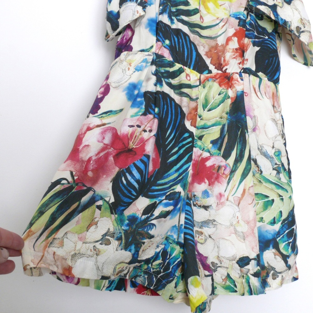 Tropical floral cold shoulder Hirus Fashions romper